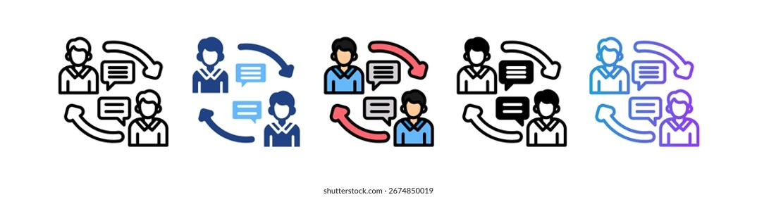Communication Icon Multiple Vector Illustration