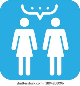 Communication icon on blue background for websites, presentations, and other purposes