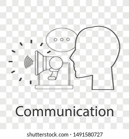 Communication  icon on transparency background. Line vector illustration for website. 