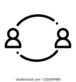 communication icon, outline black style, business finance and seo icon