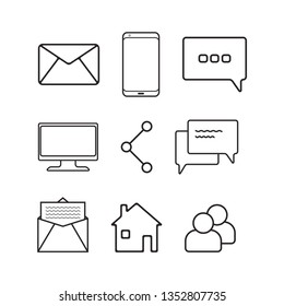 communication icon pack. social media apps. chatting and mailing vector illustration