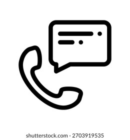 Communication icon, phone and chat bubble