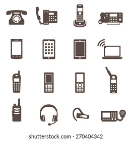 Communication icon, phone signs 