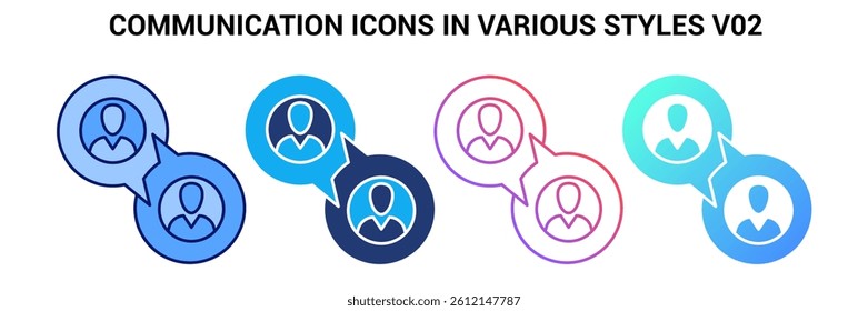 Communication icon represented by Communication symbol Blue, Gradient, Dualtone, Fill style.