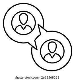 Communication icon represented by Communication symbol Line style.