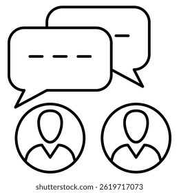 Icono de comunicación representado por el símbolo de comunicación Estilo de línea.