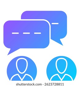 Icono de comunicación representado por el estilo de gradiente del símbolo de comunicación.