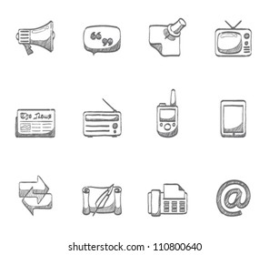 Communication icon series in sketch