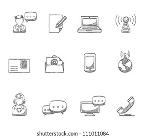 Communication icon series in sketch