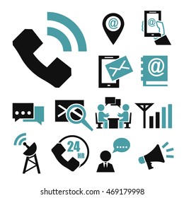 communication icon set