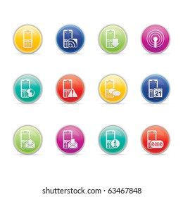 Communication icon set 6 - Colored Buttons Series.  Vector EPS 8 format, easy to edit.