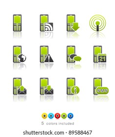 Communication icon set 6 - Multi Color Series.  Icon set in EPS 8 format with high resolution JPEG EPS file contains five color variations in different layers