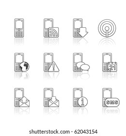Communication icon set 6 - Strokes Series.  Vector EPS 8 format, easy to edit.