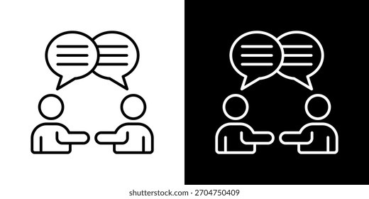 Conjunto de iconos de comunicación en Ilustración vectorial de contorno en blanco y negro