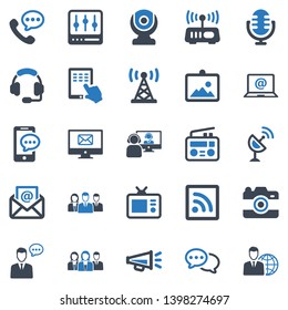 Communication Icon Set - (Blue Series)