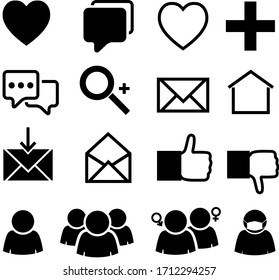 Conjunto de iconos de comunicación. Concepto de chat y correo electrónico. Ilustración vectorial