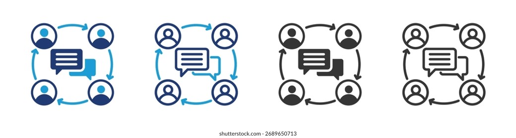 Communication icon set collection multi-style.