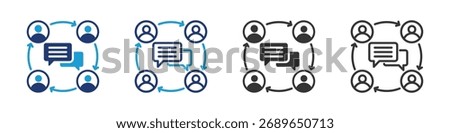 Communication icon set collection multi-style.