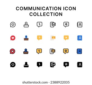 Communication icon set, Set of contact, customer satisfaction, helpdesk, customer feedback, call center, instant messaging, contact, icons