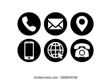 Conjunto de iconos de comunicación. Contáctenos con el diseño del paquete de símbolos