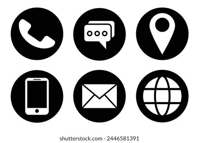 Communication icon set or Contact us icon vector by AG_Studio