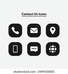 Communication icon set. Contact us icon vectors. 