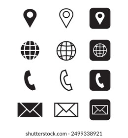 Conjunto de iconos de comunicación Contáctenos Vector de iconos