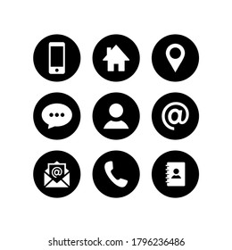 Conjunto de iconos de comunicación. Paquete de símbolos de icono de contacto y sitio web