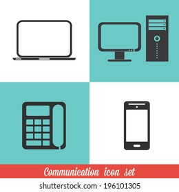 Communication icon set / Electronic devices