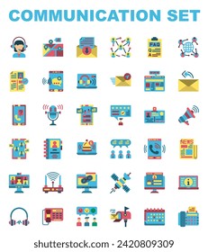 Estilo plano del icono de comunicación 