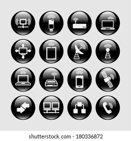 Communication icon set for internet
