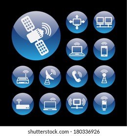 Communication icon set for internet