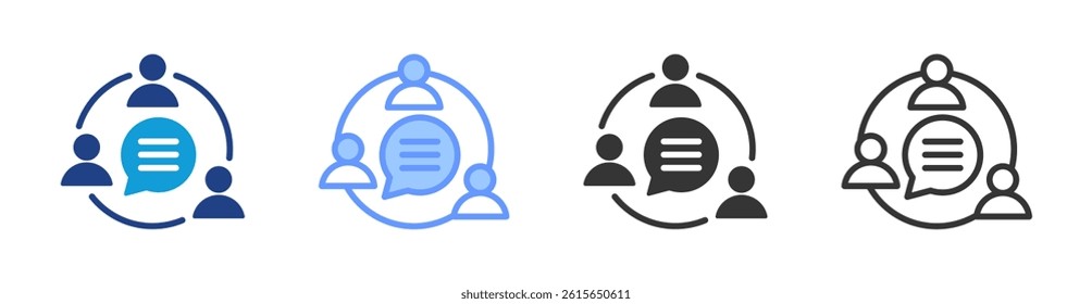 Communication icon set multiple style collection