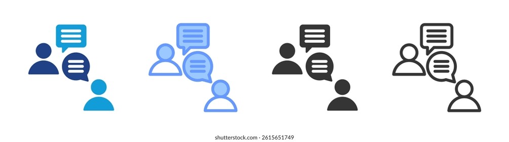 Communication icon set multiple style collection