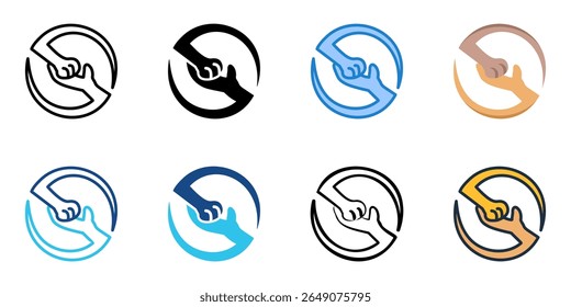 Communication icon set multiple style collection 
