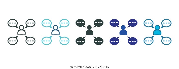 Communication Icon Set Multiple Style Of
