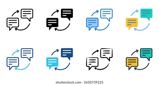 Conjunto de iconos de comunicación colección de estilos múltiples 
