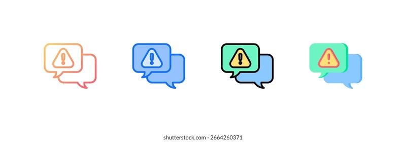 Communication icon set multiple style collection
