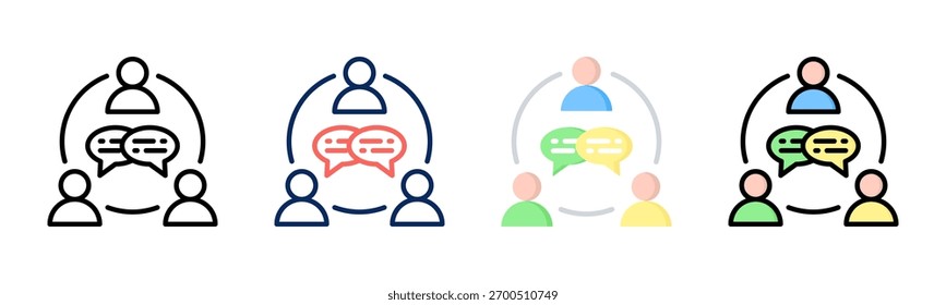 Conjunto de iconos de comunicación colección de estilos múltiples