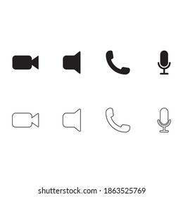 Communication icon set on white background