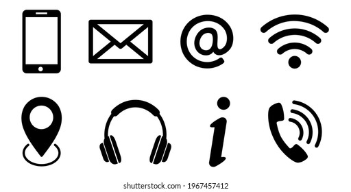 communication icon set on white background