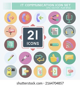 IT Communication Icon Set. suitable for Education symbol. flat style. simple design editable. design template vector. simple symbol illustration