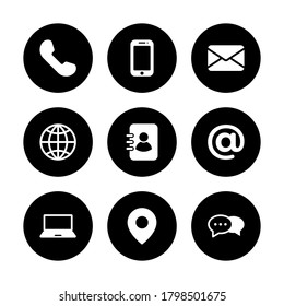 Communication icon set, symbol vector on white background.