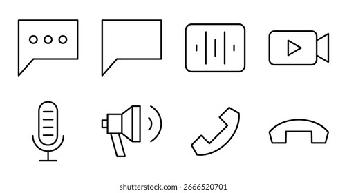 Conjunto de iconos de comunicación para la interfaz de usuario