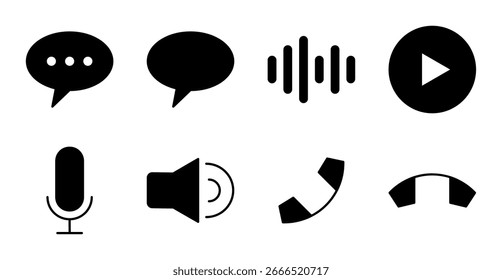 Conjunto de iconos de comunicación para la interfaz de usuario