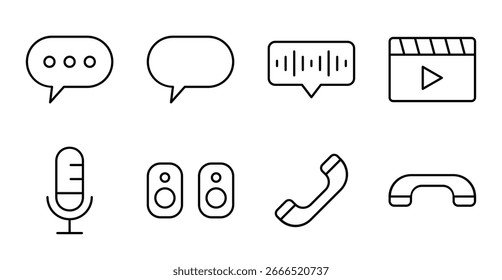 Conjunto de iconos de comunicación para la interfaz de usuario