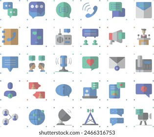 Conjunto de iconos de comunicación Vector diseño ilustración stock