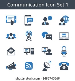 Communication icon set. vector graphics.