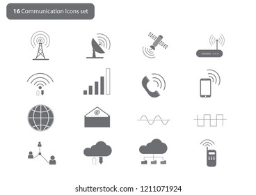 Communication icon set. Vector illustration