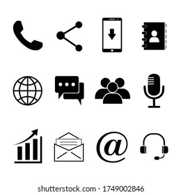 Communication icon set, vector illustration.